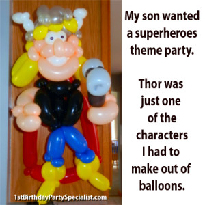balloon centerpiece Thor